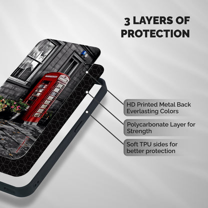 Flower And Booth Shockproof Hybrid Protection (Metal + TPU) Back Case Cover