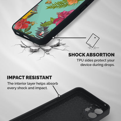 Flower Bird and Bee Shockproof Hybrid Protection (Metal + TPU) Back Case Cover