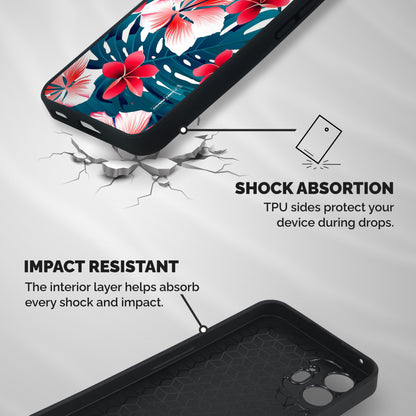 Flower design Shockproof Hybrid Protection (Metal + TPU) Back Case Cover