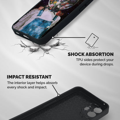 Flower Face Shockproof Hybrid Protection (Metal + TPU) Back Case Cover