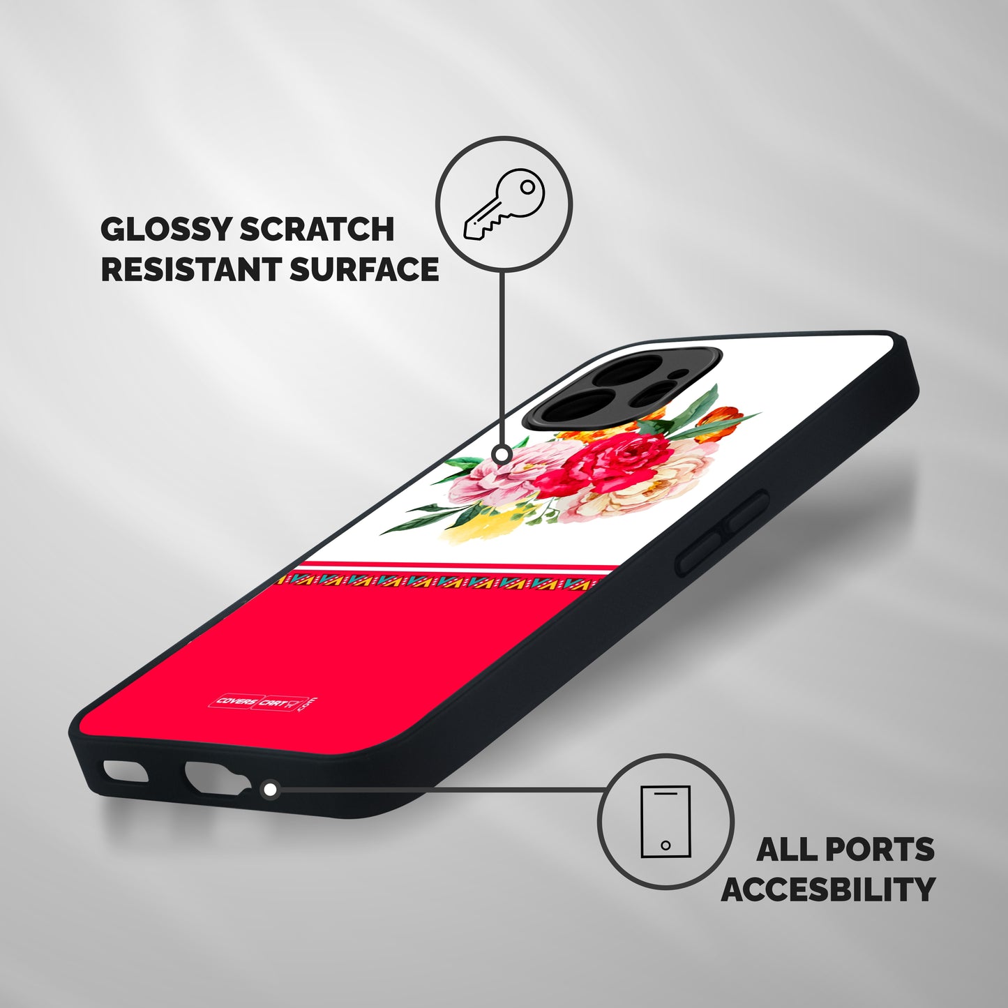 Flower Fusion Shockproof Hybrid Protection (Metal + TPU) Back Case Cover