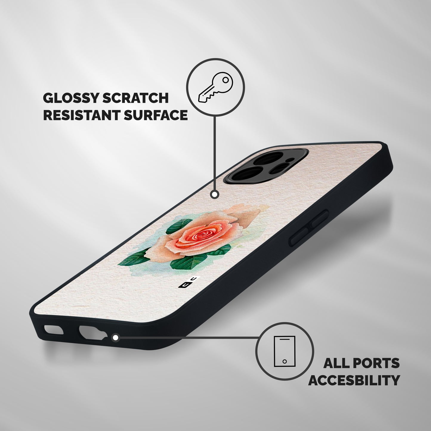 Flower Water Art Shockproof Hybrid Protection (Metal + TPU) Back Case Cover