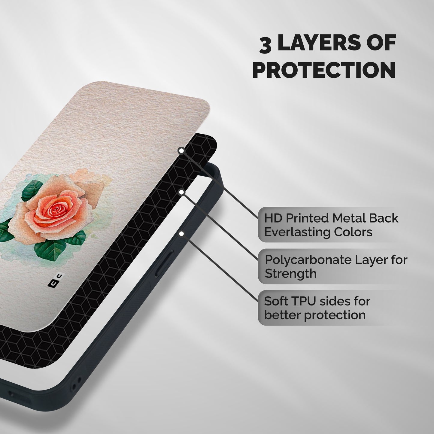 Flower Water Art Shockproof Hybrid Protection (Metal + TPU) Back Case Cover
