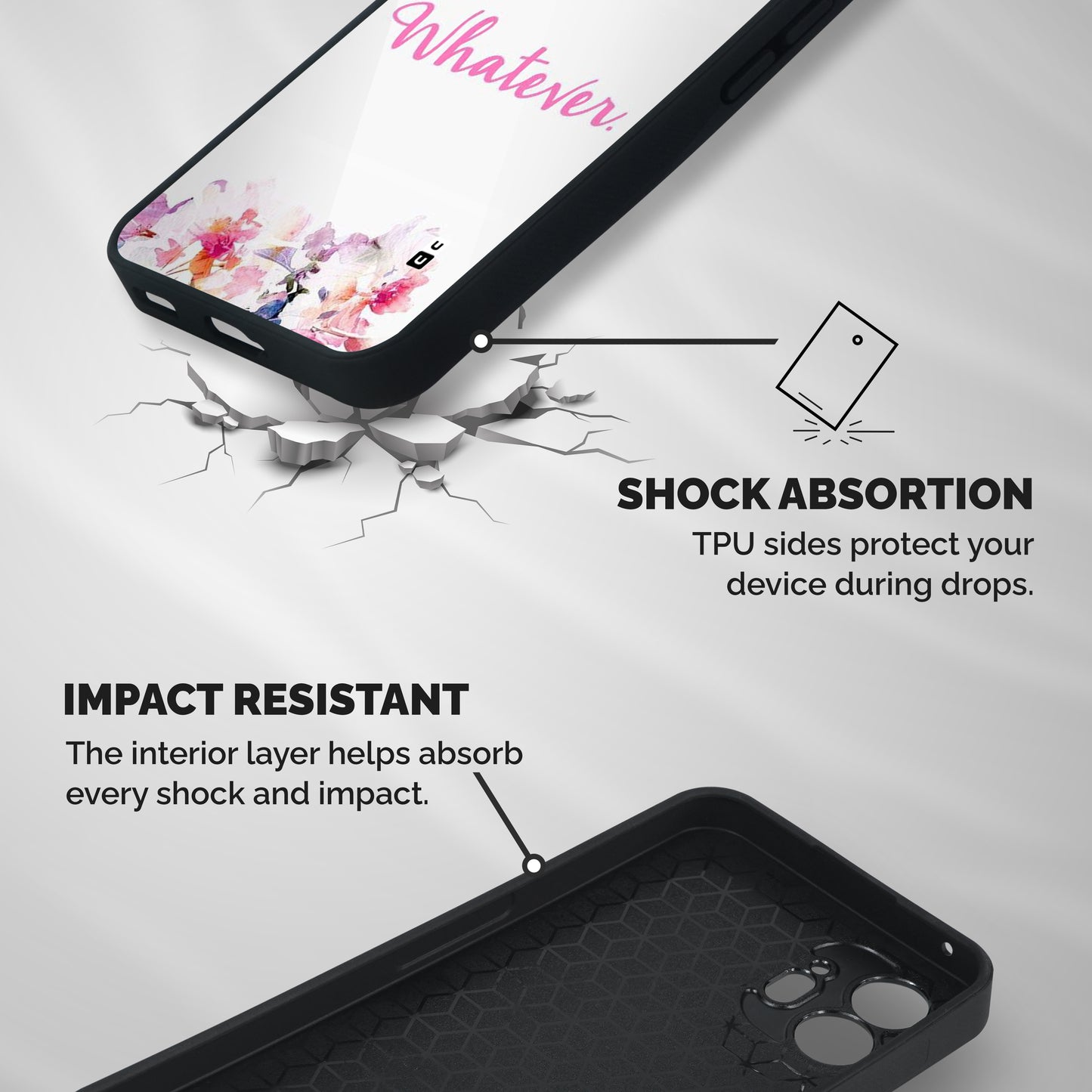 Flower Whatever Shockproof Hybrid Protection (Metal + TPU) Back Case Cover