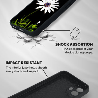 Flower White Spring Shockproof Hybrid Protection (Metal + TPU) Back Case Cover