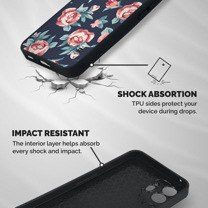 Flowers Painting Shockproof Hybrid Protection (Metal + TPU) Back Case Cover