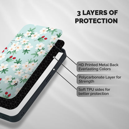 Flowers Pastel Shockproof Hybrid Protection (Metal + TPU) Back Case Cover