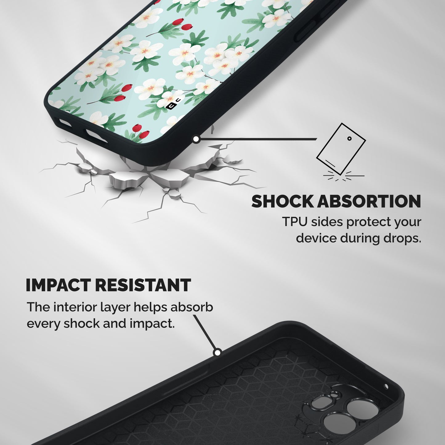Flowers Pastel Shockproof Hybrid Protection (Metal + TPU) Back Case Cover