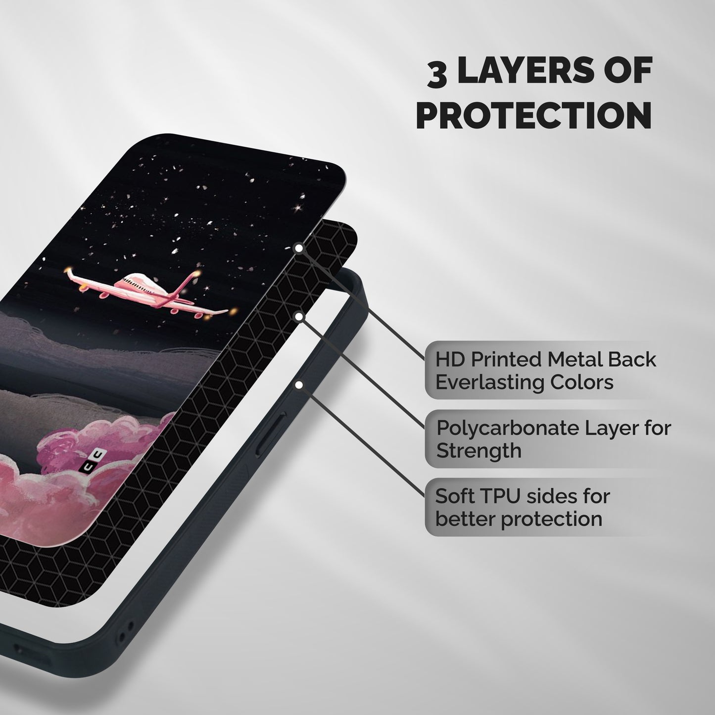 Fly Pink Shockproof Hybrid Protection (Metal + TPU) Back Case Cover