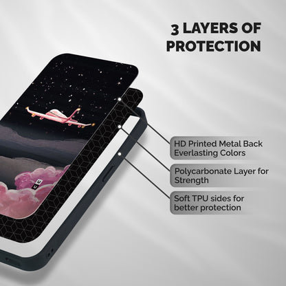 Fly Pink Shockproof Hybrid Protection (Metal + TPU) Back Case Cover