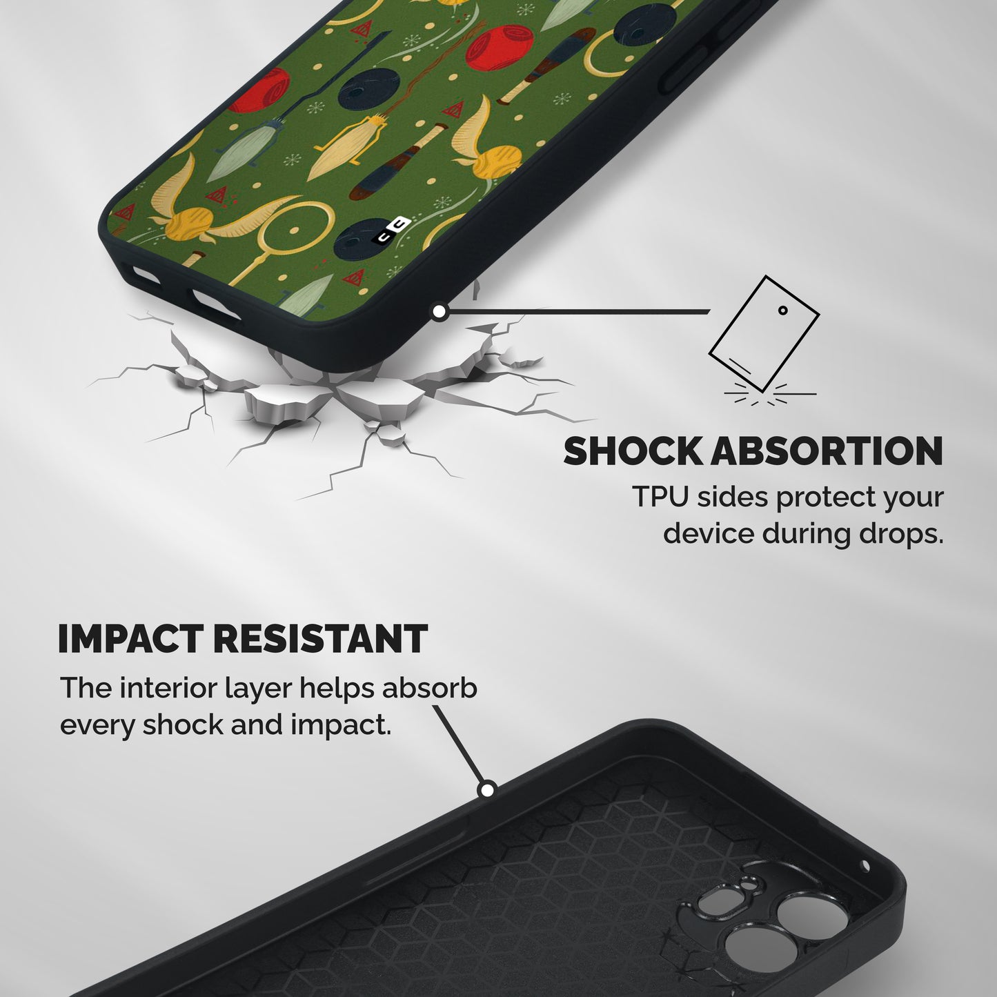 Flying Ball Pattern Shockproof Hybrid Protection (Metal + TPU) Back Case Cover