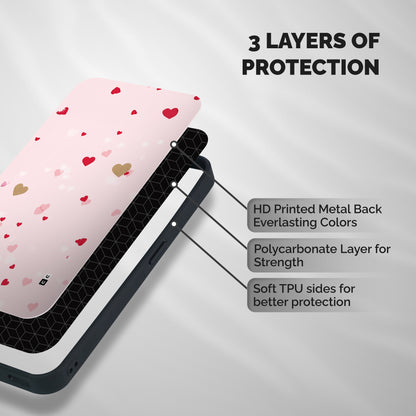 Flying Hearts Shockproof Hybrid Protection (Metal + TPU) Back Case Cover