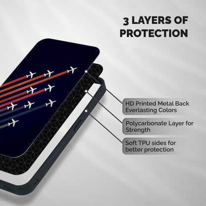 Flying Planes Shockproof Hybrid Protection (Metal + TPU) Back Case Cover