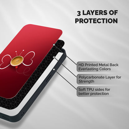 Flying Tea Shockproof Hybrid Protection (Metal + TPU) Back Case Cover