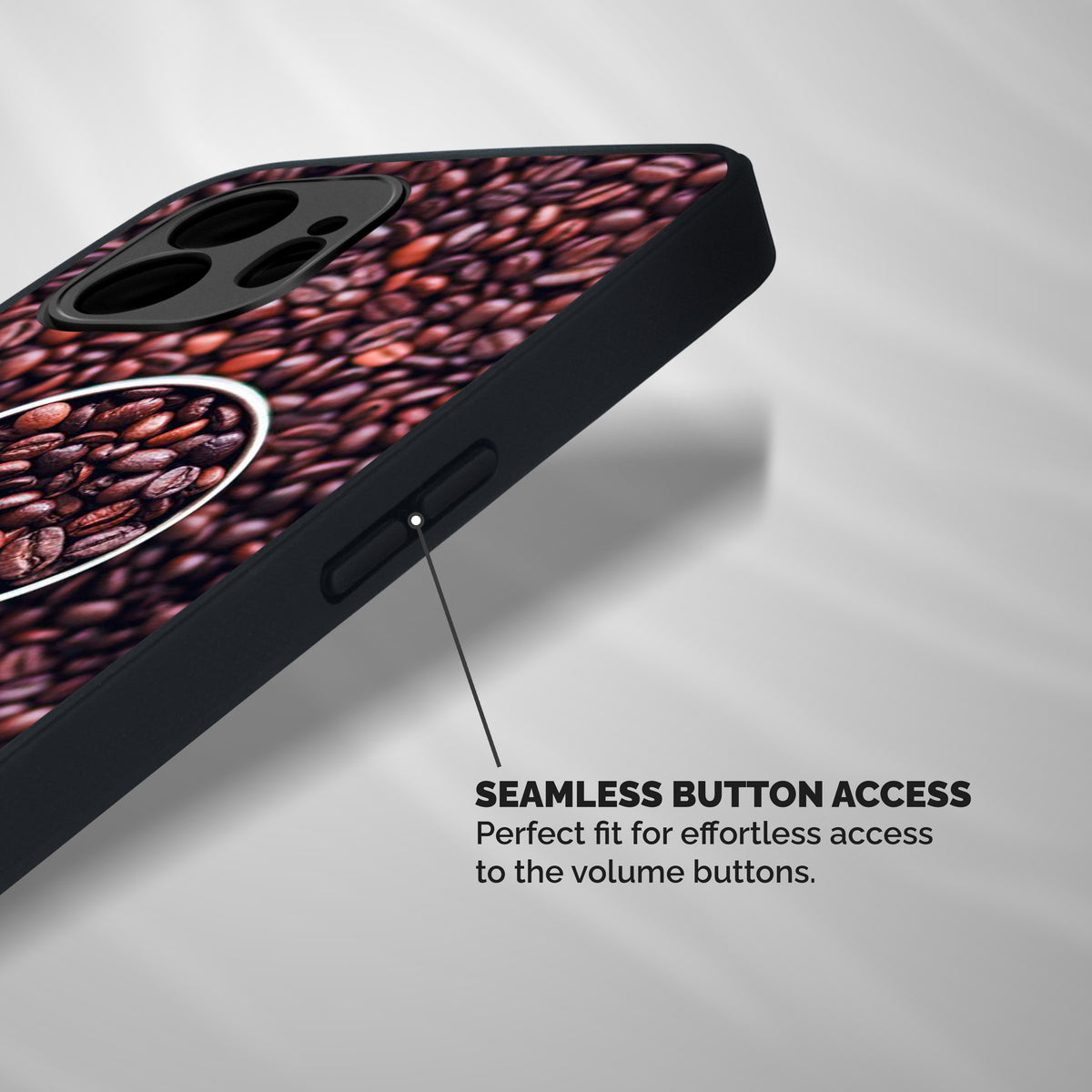 Focus Coffee Beans Shockproof Hybrid Protection (Metal + TPU) Back Case Cover