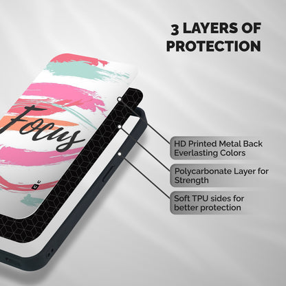 Focus Colours Shockproof Hybrid Protection (Metal + TPU) Back Case Cover