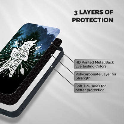 Follow Spirit Heart Shockproof Hybrid Protection (Metal + TPU) Back Case Cover