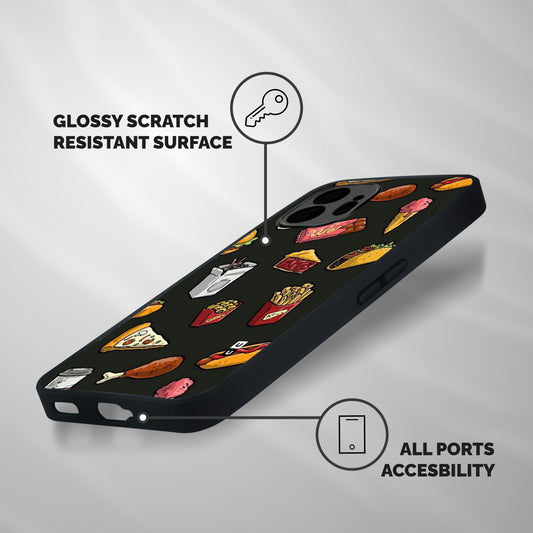 Foodie Pattern Shockproof Hybrid Protection (Metal + TPU) Back Case Cover