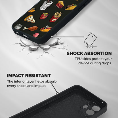 Foodie Pattern Shockproof Hybrid Protection (Metal + TPU) Back Case Cover
