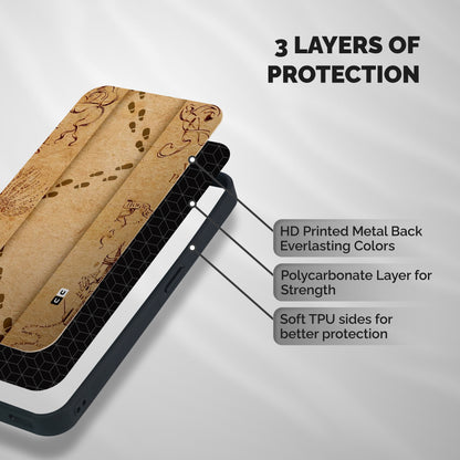 Footsteps Shockproof Hybrid Protection (Metal + TPU) Back Case Cover