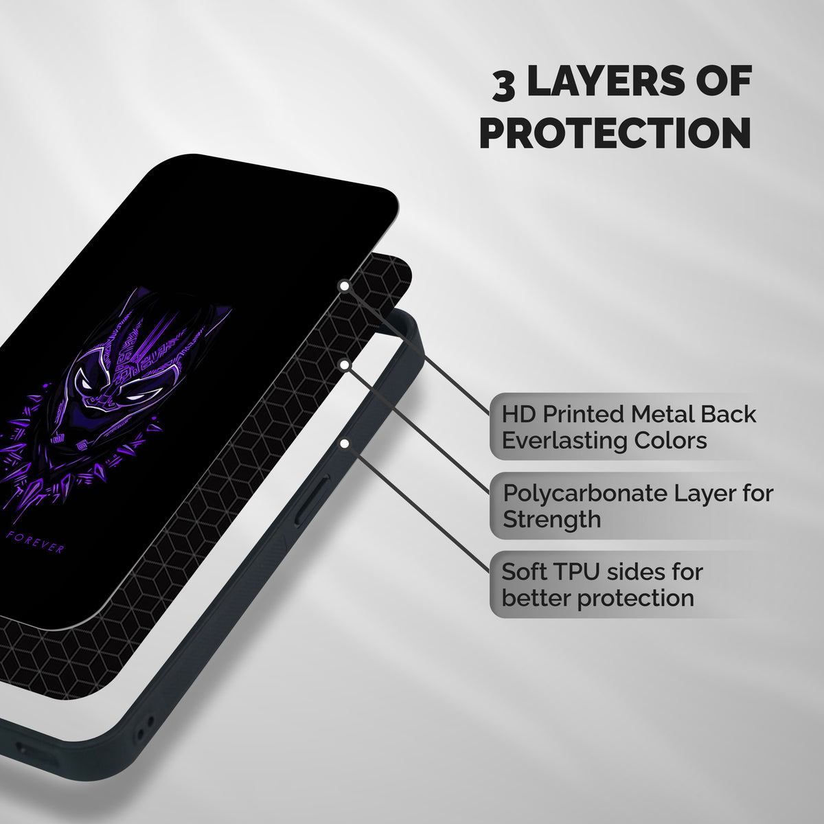 Forever And Ever Shockproof Hybrid Protection (Metal + TPU) Back Case Cover