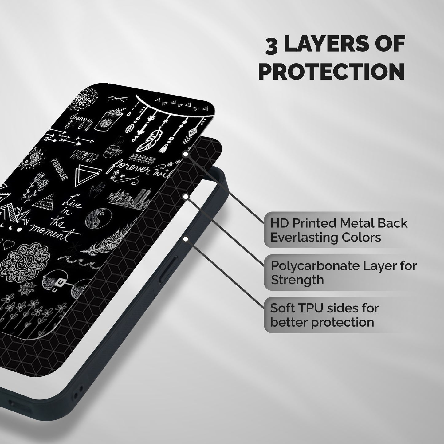 Forever Moment Shockproof Hybrid Protection (Metal + TPU) Back Case Cover