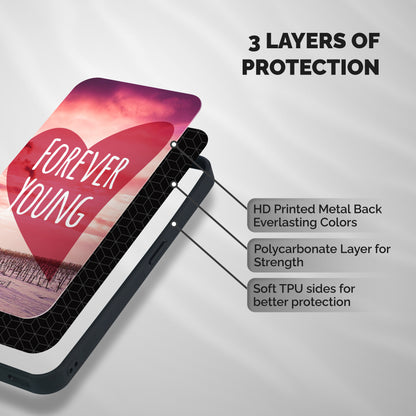 Forever Young Shockproof Hybrid Protection (Metal + TPU) Back Case Cover