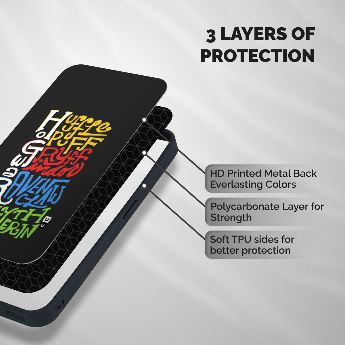 Four Colored Homes Shockproof Hybrid Protection (Metal + TPU) Back Case Cover