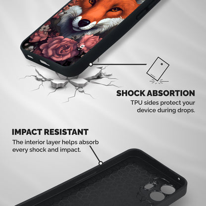 Fox and Roses Shockproof Hybrid Protection (Metal + TPU) Back Case Cover