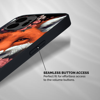 Fox and Roses Shockproof Hybrid Protection (Metal + TPU) Back Case Cover