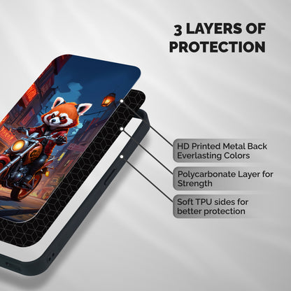 Fox Rider Shockproof Hybrid Protection (Metal + TPU) Back Case Cover