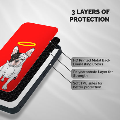 French Cute Angel Doggo Shockproof Hybrid Protection (Metal + TPU) Back Case Cover