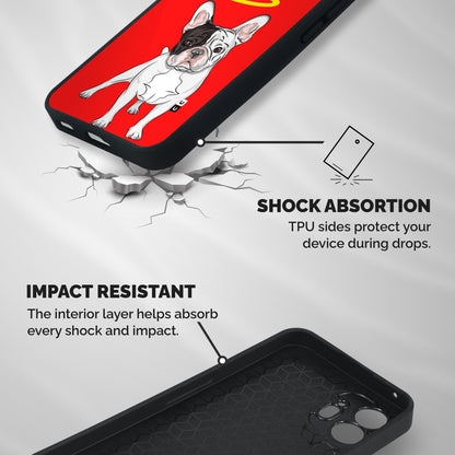 French Cute Angel Doggo Shockproof Hybrid Protection (Metal + TPU) Back Case Cover
