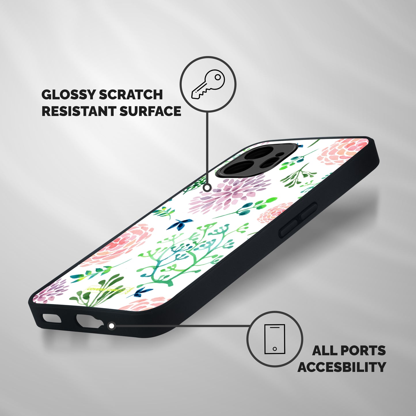 Fresh Floral Shockproof Hybrid Protection (Metal + TPU) Back Case Cover