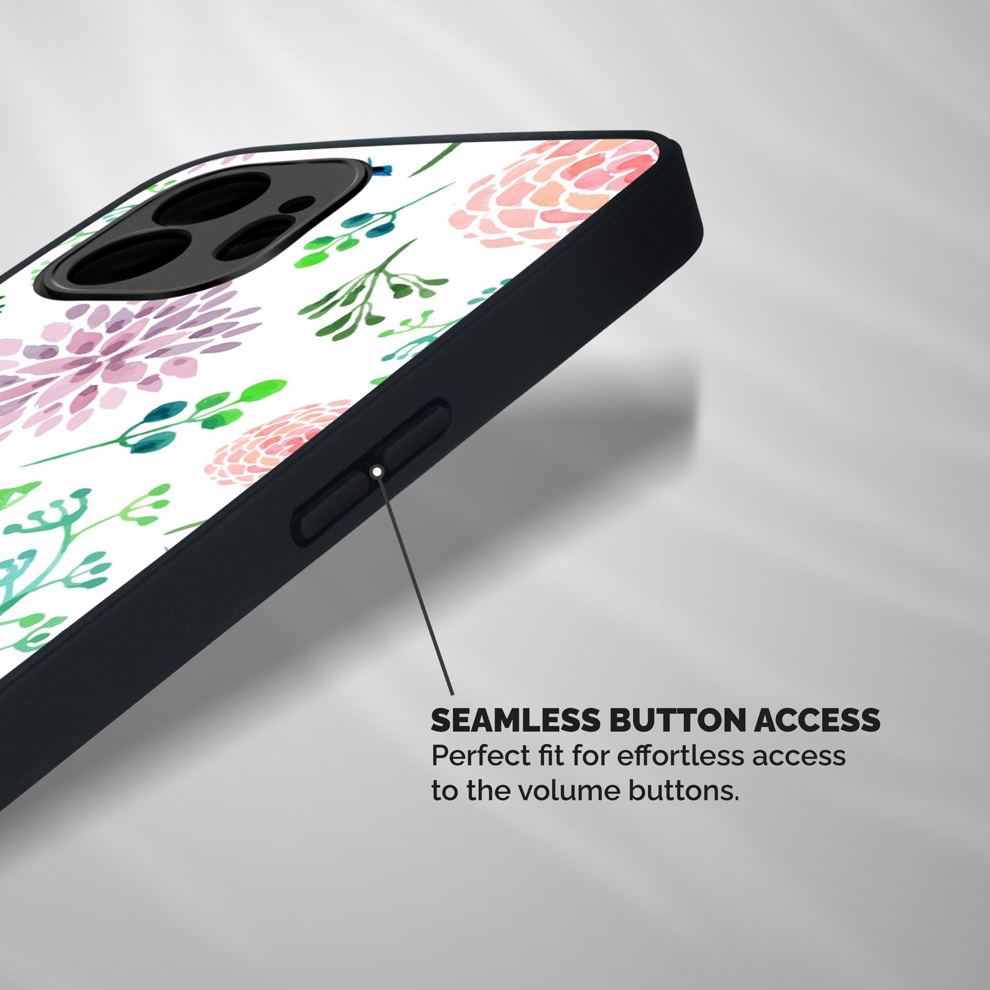 Fresh Floral Shockproof Hybrid Protection (Metal + TPU) Back Case Cover