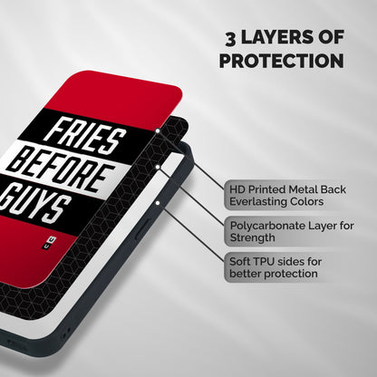 Fries Love Stripes Shockproof Hybrid Protection (Metal + TPU) Back Case Cover