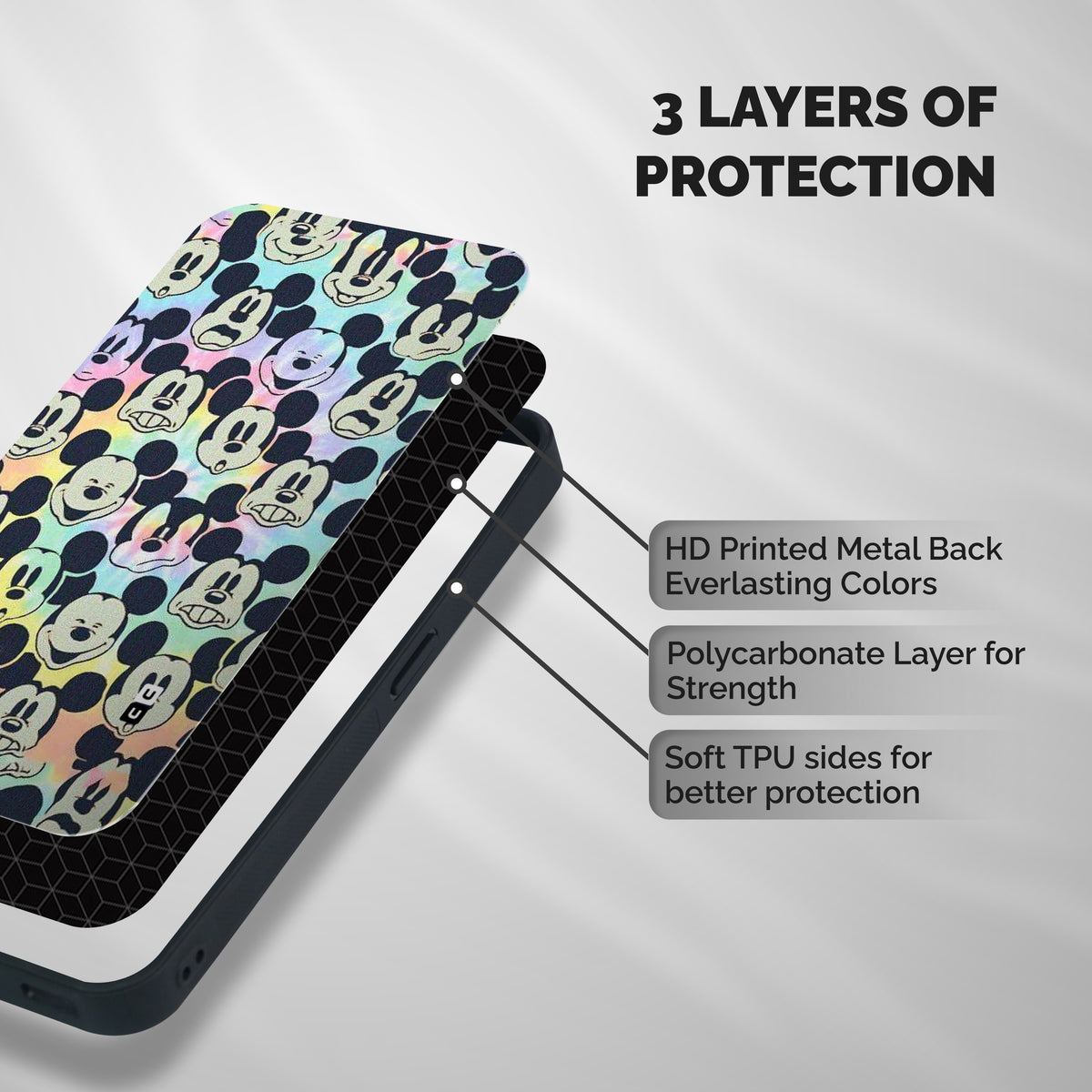 Fun Rainbow Faces Shockproof Hybrid Protection (Metal + TPU) Back Case Cover