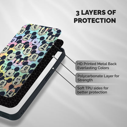 Fun Rainbow Faces Shockproof Hybrid Protection (Metal + TPU) Back Case Cover
