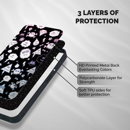 Funny Faces Shockproof Hybrid Protection (Metal + TPU) Back Case Cover