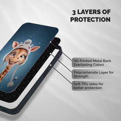 Funny Giraffe Shockproof Hybrid Protection (Metal + TPU) Back Case Cover