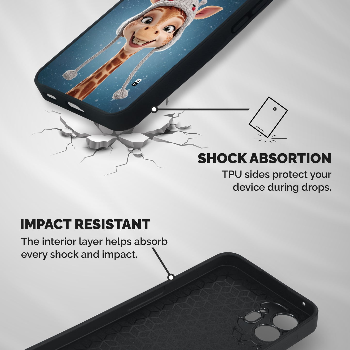 Funny Giraffe Shockproof Hybrid Protection (Metal + TPU) Back Case Cover