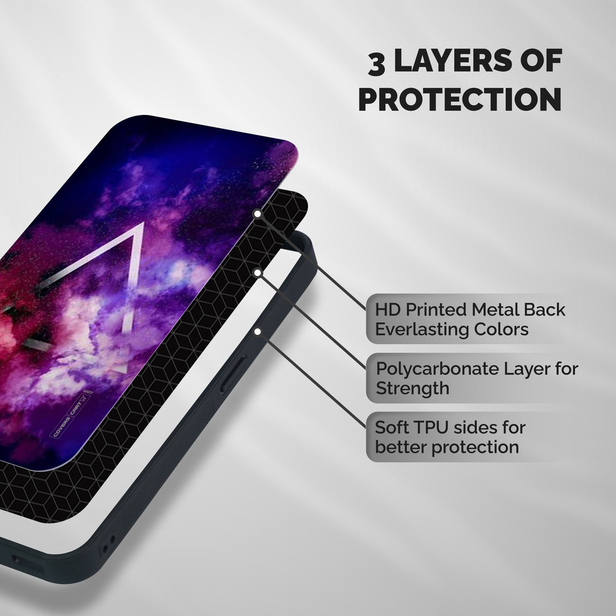 Galaxy Smoke Hues Shockproof Hybrid Protection (Metal + TPU) Back Case Cover