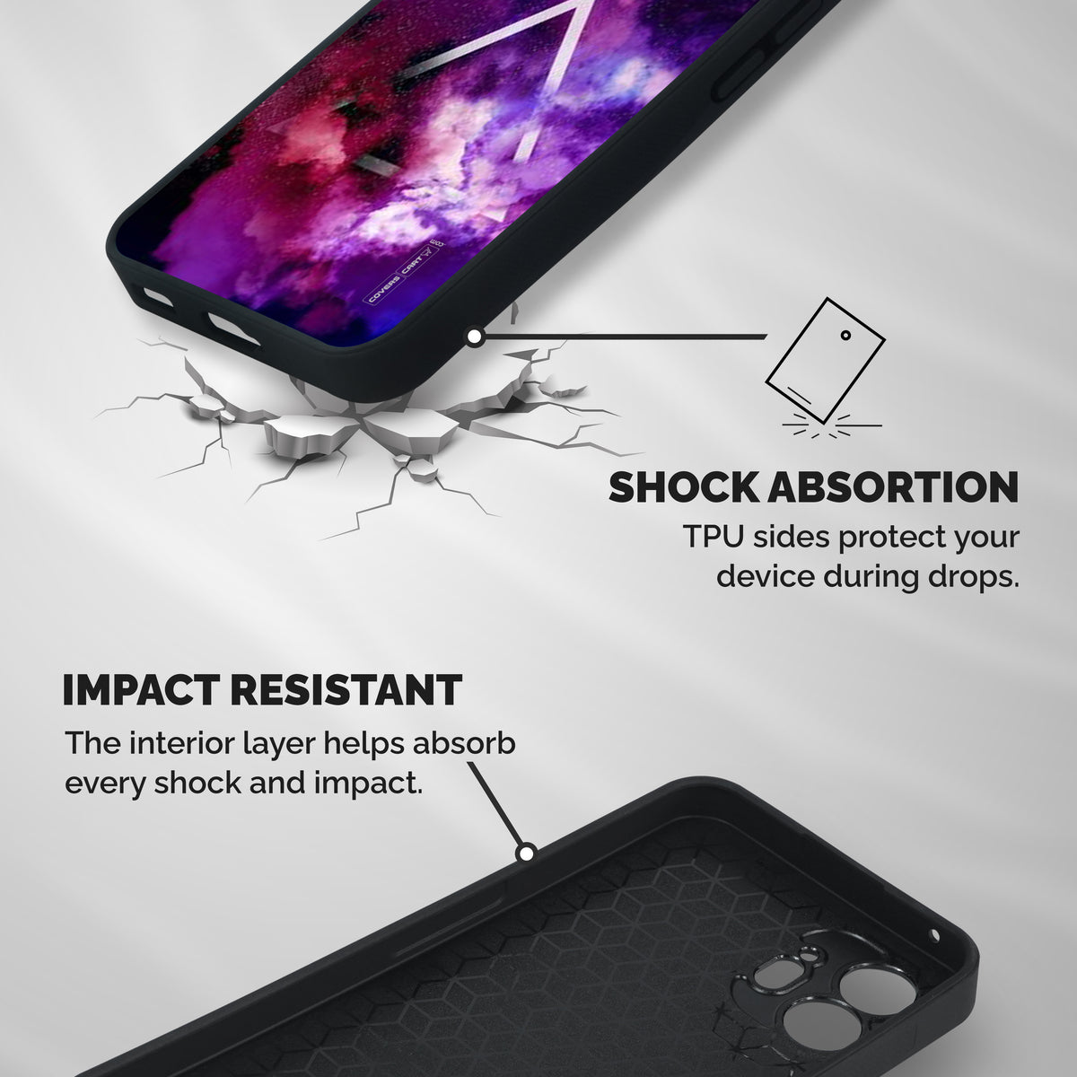 Galaxy Smoke Hues Shockproof Hybrid Protection (Metal + TPU) Back Case Cover