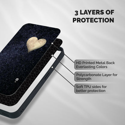 Galaxy Space Heart Shockproof Hybrid Protection (Metal + TPU) Back Case Cover
