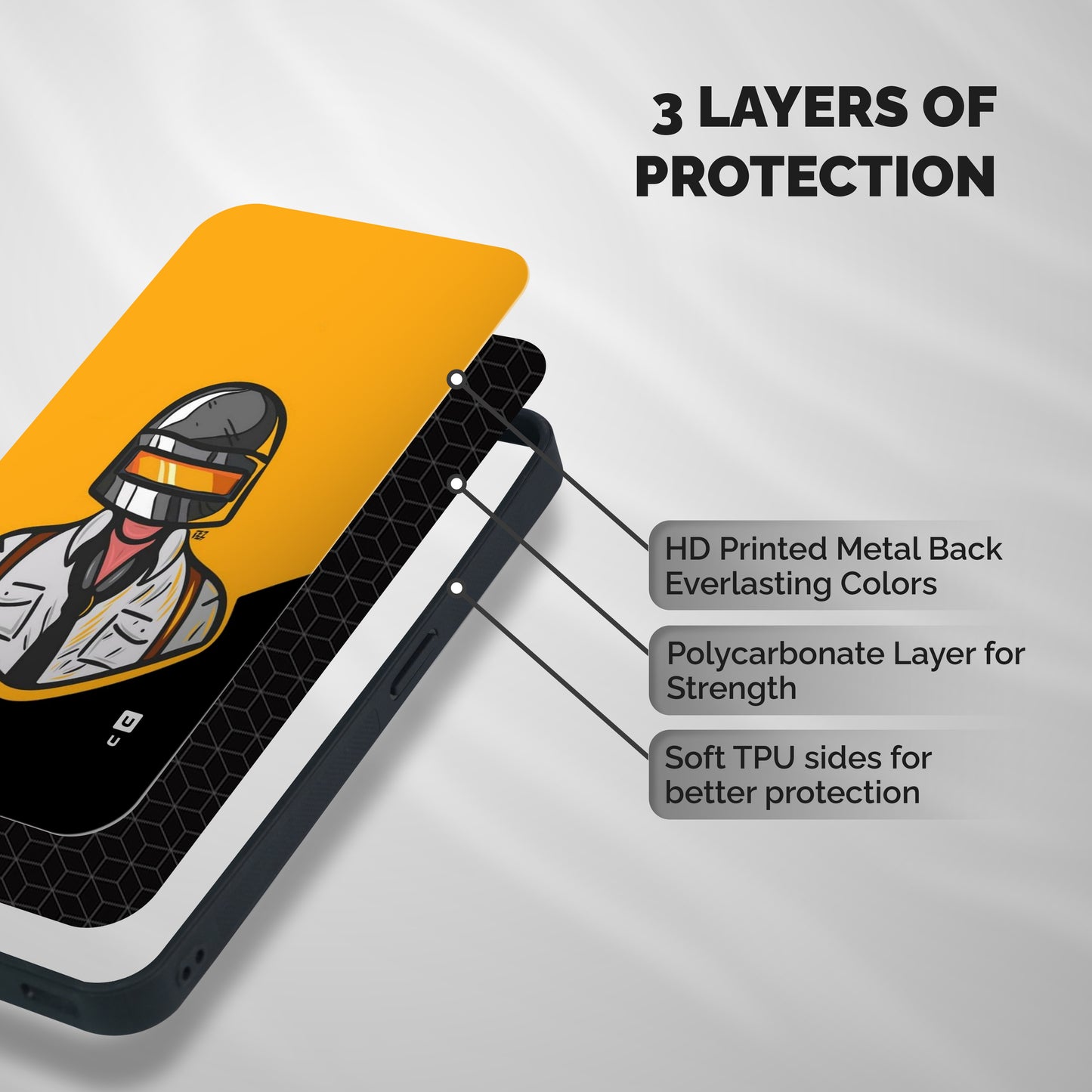 Game Lover Shockproof Hybrid Protection (Metal + TPU) Back Case Cover