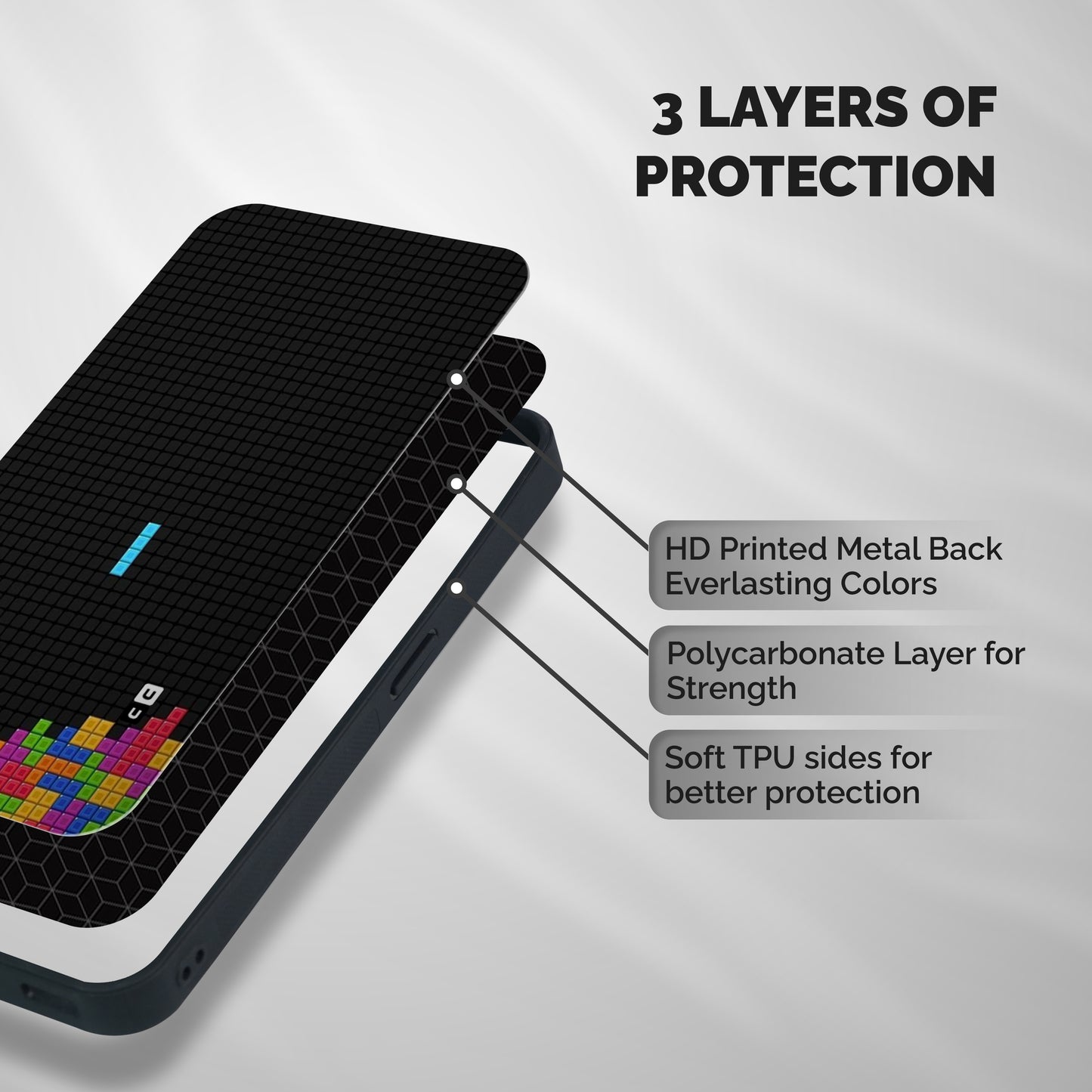 Game Play Shockproof Hybrid Protection (Metal + TPU) Back Case Cover