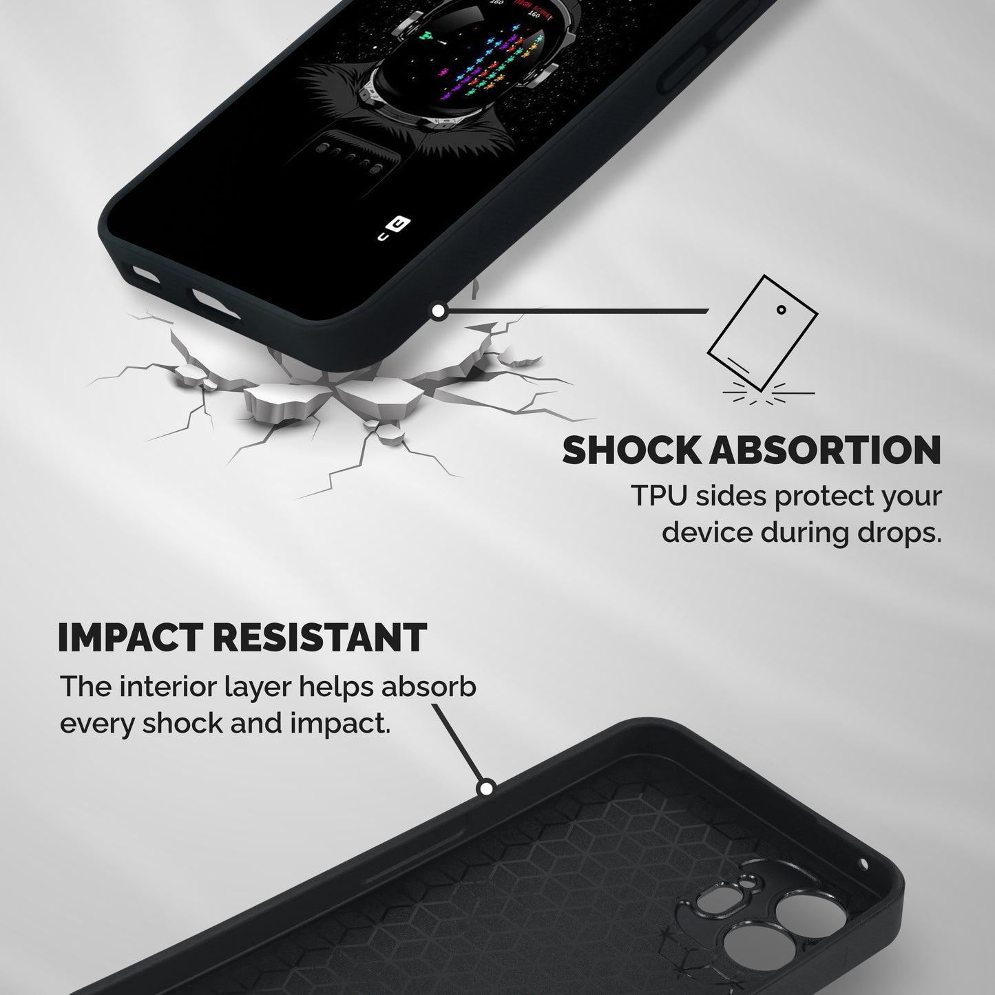 Gamer Head Shockproof Hybrid Protection (Metal + TPU) Back Case Cover