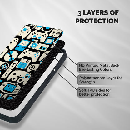 Gamers Shockproof Hybrid Protection (Metal + TPU) Back Case Cover