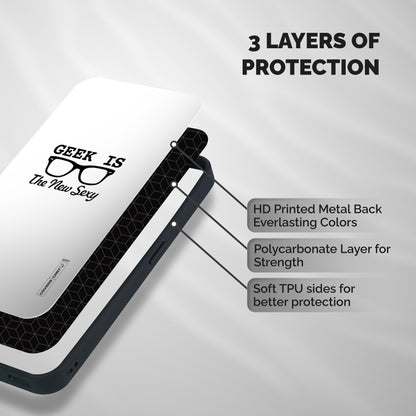 Geek Is The New Sexy Shockproof Hybrid Protection (Metal + TPU) Back Case Cover