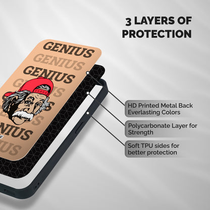 Genious Scientist Shockproof Hybrid Protection (Metal + TPU) Back Case Cover